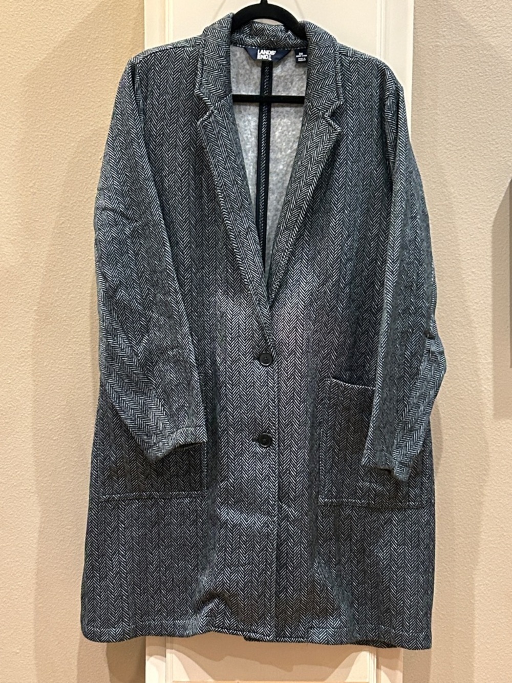 Lands' End Women's Herringbone Coat in Gray… Size 2X